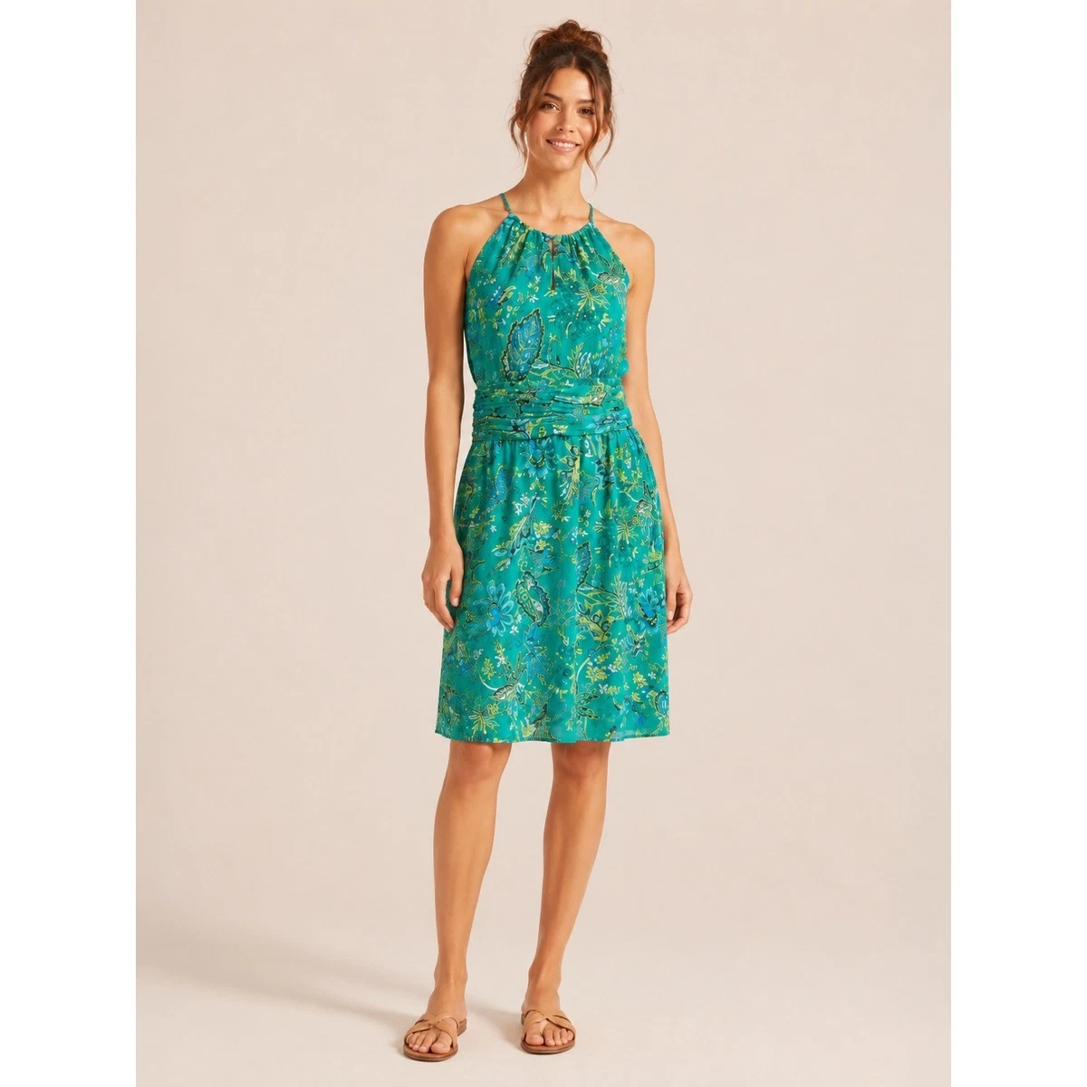 loft garden pleated flare dress Garden Poplin Tiered Midi Dress