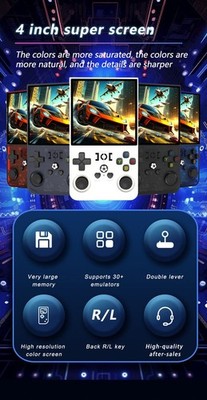 R36MAX Retro Handheld Retro Gaming Console, 4.0 Inch HD IPS Screen, 64 GB