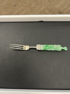 Qing Dynasty Carved Jade Silver Fork