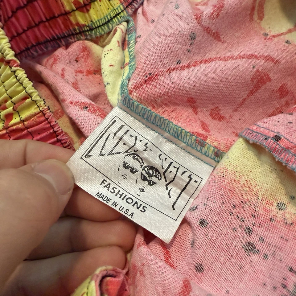 Pantalones elásticos vintage años 80 90 NEXT holgados neón brillantes esquí nieve paracaídas OSFA Foto 4 de 4