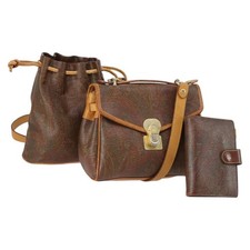ETRO Paisley Borsa a Tracolla PVC Set di 3 Marrone Autentico bs29135
