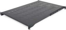 Vented 1U 4-Post Server Rack Shelf, Adjustable Depth, 150Lb Capacity, Black
