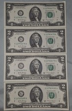 UNC 2 Bills 2017-A Consecutive Serial 's, x4 other Errors, See Description