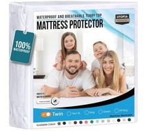 Waterproof Mattress Protector Twin Size, Premium Terry Mattress Cover 200 GSM