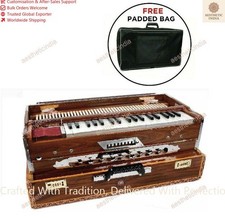 Bina Exclusive Concert Portable 9Scale Changer Indian Teak Harmonium With Bag