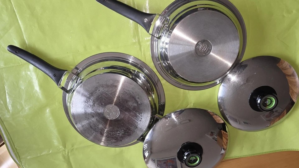 2 Pcs AMC -Topf/ Pfanne Induktion mit Deckel 2L und 3 L 24/28cm Durchmesser - Bild 3 von 4