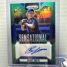 Brady Smith 2025 Panini Prizm Sensational Signatures #SS-BS Green Prizm AUTO