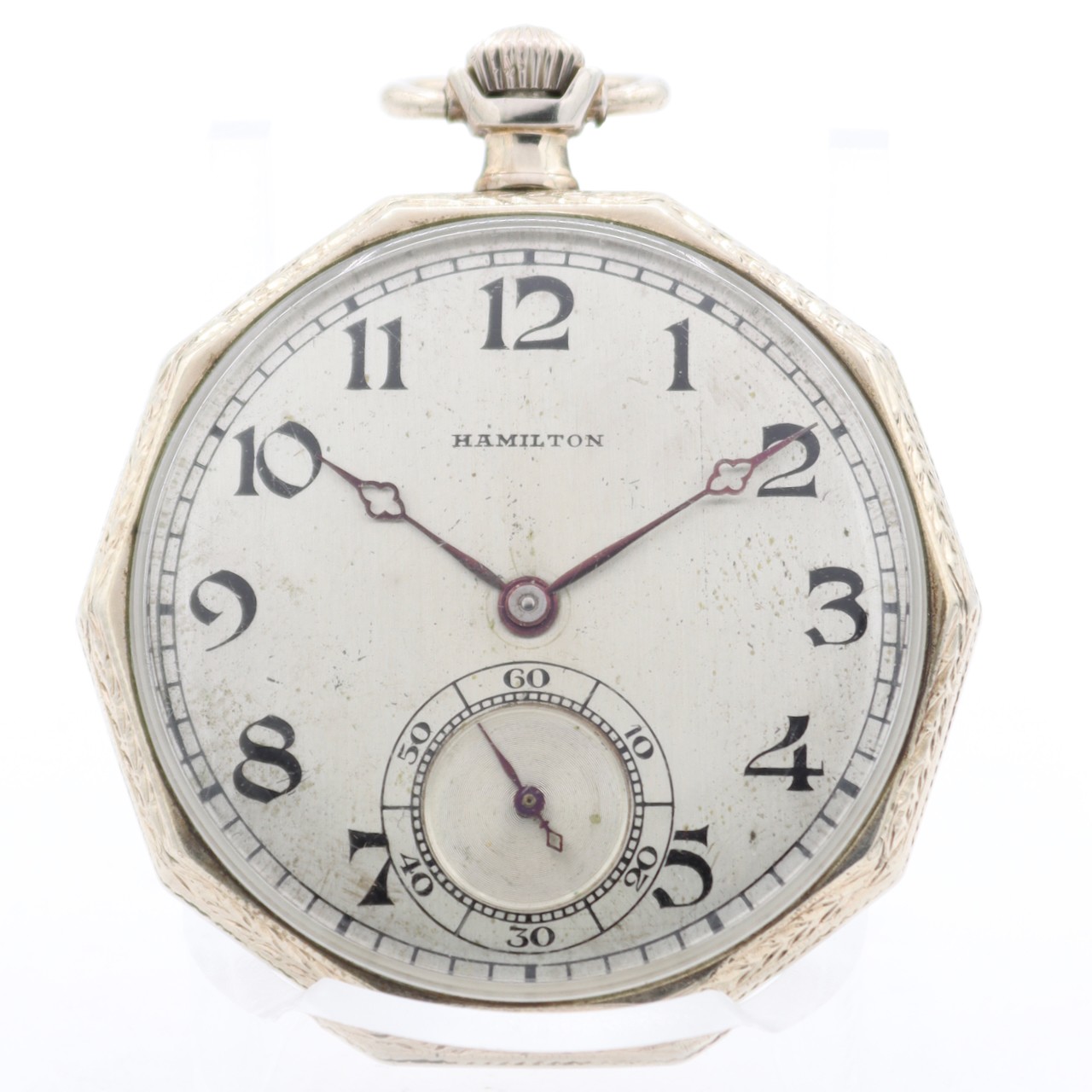 Antique 12s 1924 Hamilton 23J Art Deco Mechanical Open Face Pocket Watch 922 USA