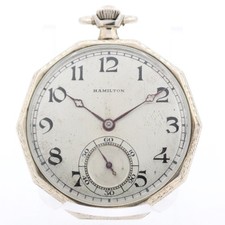 Antique 12s 1924 Hamilton 23J Art Deco Mechanical Open Face Pocket Watch 922 USA