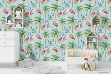 3D Summer Pattern Collection Self-adhesive Removeable Wallpaper Wall Mural