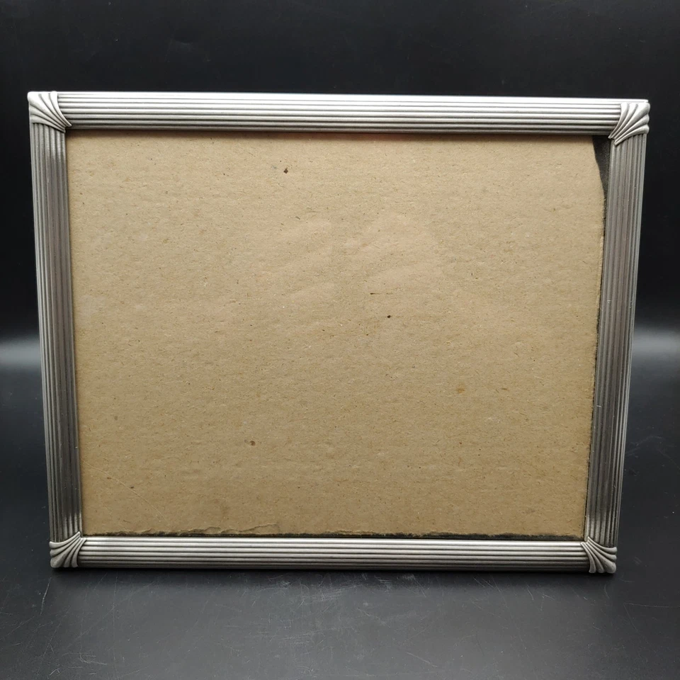 Marco de fotos Art Deco de peltre - 8x10 plata gris metal gris Foto 3 de 4