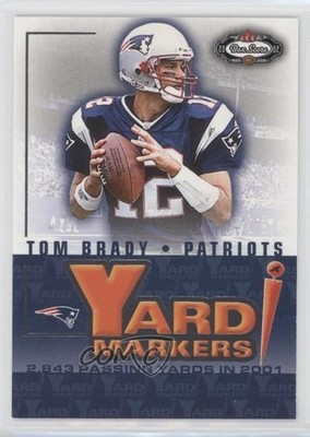 2002 Fleer Box Score Yard Markers Tom Brady #1YM 07ap