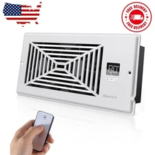 Quiet Register Booster Fan Fits 4" x 10" Register Holes, 10-Speed Smart Heating