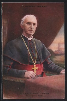 S. E. Mgr. Le Cardinal Mercier, Portrait, Ansichtskarte 