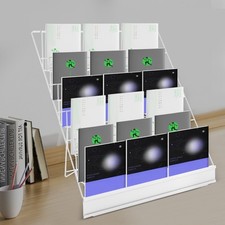 6-Tier Wire Countertop Rack Comic Book Shelf Book Display Stand For Books DVD CD