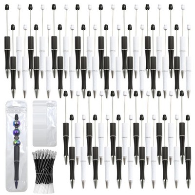 DASTTUIS 300 Pieces DIY Beadable Pen Kit   100 Plastic Ballpoint Pens with