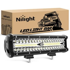 Nilight Led Light Bar 12Inch 300W Triple Row Flood Spot Combo 30000LM Bar Dri...