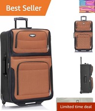 Amsterdam Softside Expandable Luggage with Rolling Wheels, Orange, 29-Inch Large