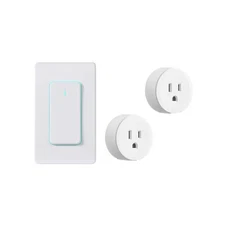 15A Smart Push Button Programmable Wireless Light Switch White 2-Pack