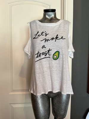 Miss Me Top  vegan vegetarian Lets Make A Toast Avocado Open Shoulder  L