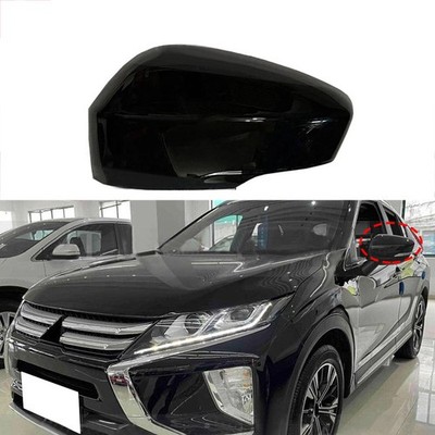 Black Left Side Rearview Mirror Cover Cap For Mitsubishi Eclipse Cross 2018-2021