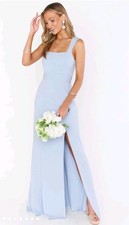 Show Me Your Mumu Paris Steel Blue Formal Gown Bridesmaid Dress Sz S MSRP 178