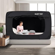 Pop Up Bed Tent 93 Blackout Large Space Portable Indoor Breathable Canopy,Twin