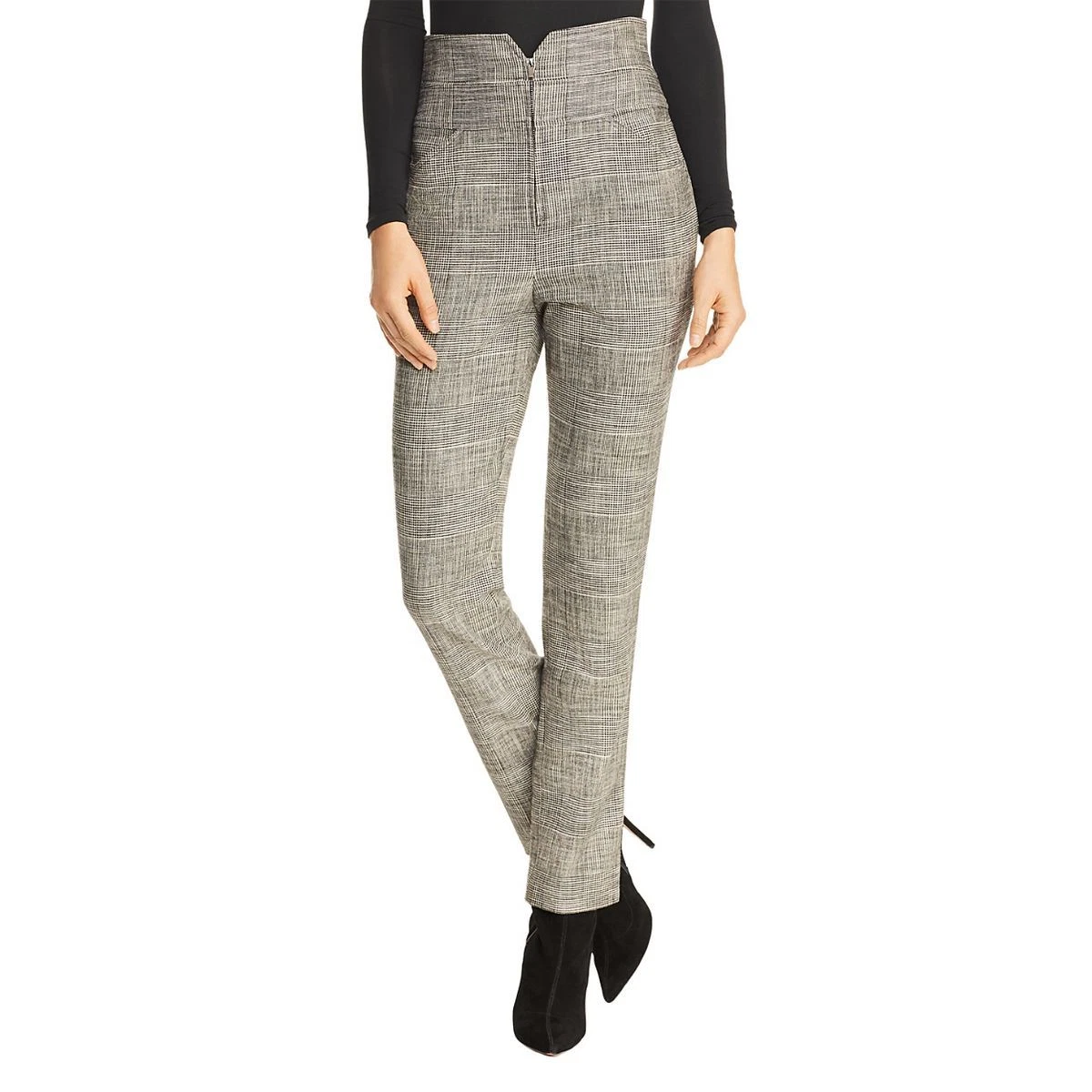 REBECCA TAYLOR NEW Women s Black Plaid Zip front Closure Casual