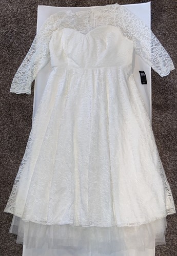 Torrid Ivory Lace Tea-Length Wedding Dress ~ Size 14 NWT Item # 11571098 - Picture 2 of 15