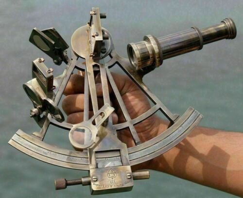 8" Brass Antique Nautical Marine Navigational Astrolabe Instrument Sextant Gift - 第 1/6 張圖片