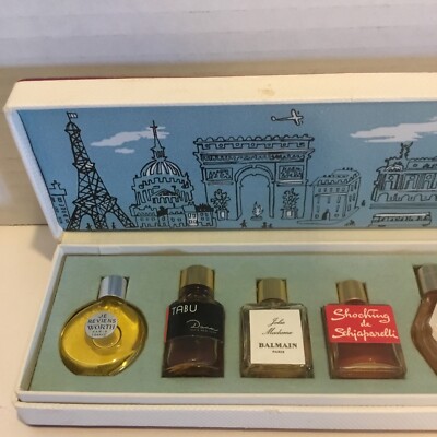 VTG Les Parfums De Paris Miniature Perfume Bottles-(9) France-Free
