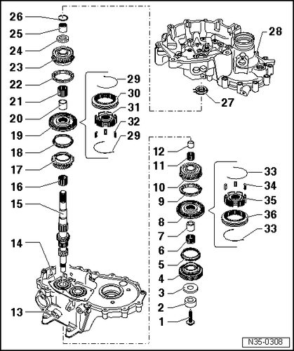 AUDI, SEAT, SKODA, VW 6 SPEED 0AJ GEARBOX GENUINE PRO BEARING REBUILD REPAIR KIT - Foto 14