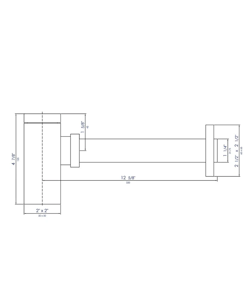 Botella decorativa moderna cuadrada de latón macizo marca ALFI AB9026 acabado P-Trap BN Foto 3 de 4