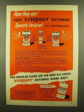 1953 Eveready Photoflash Batteries Ad - Here They Are
