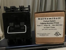 BOLTSWITCH PT322PULL OUT DISCONNECT AND THREE 50A CLASS T FUSES *ALL NEW*