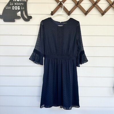 Banana Republic Navy Blue Swiss Dot Dress NEW Size 4 Pleated Detail Fit & Flare | eBay Banana Republic Navy Blue Swiss Dot Dress NEW Size 4 Pleated Detail Fit & Flare | eBay