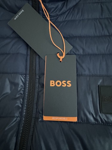 Hugo Boss Orange Oden Quilted Puffer Jacket Coat Dark Navy Blue Men 44R XL - Picture 9 of 13