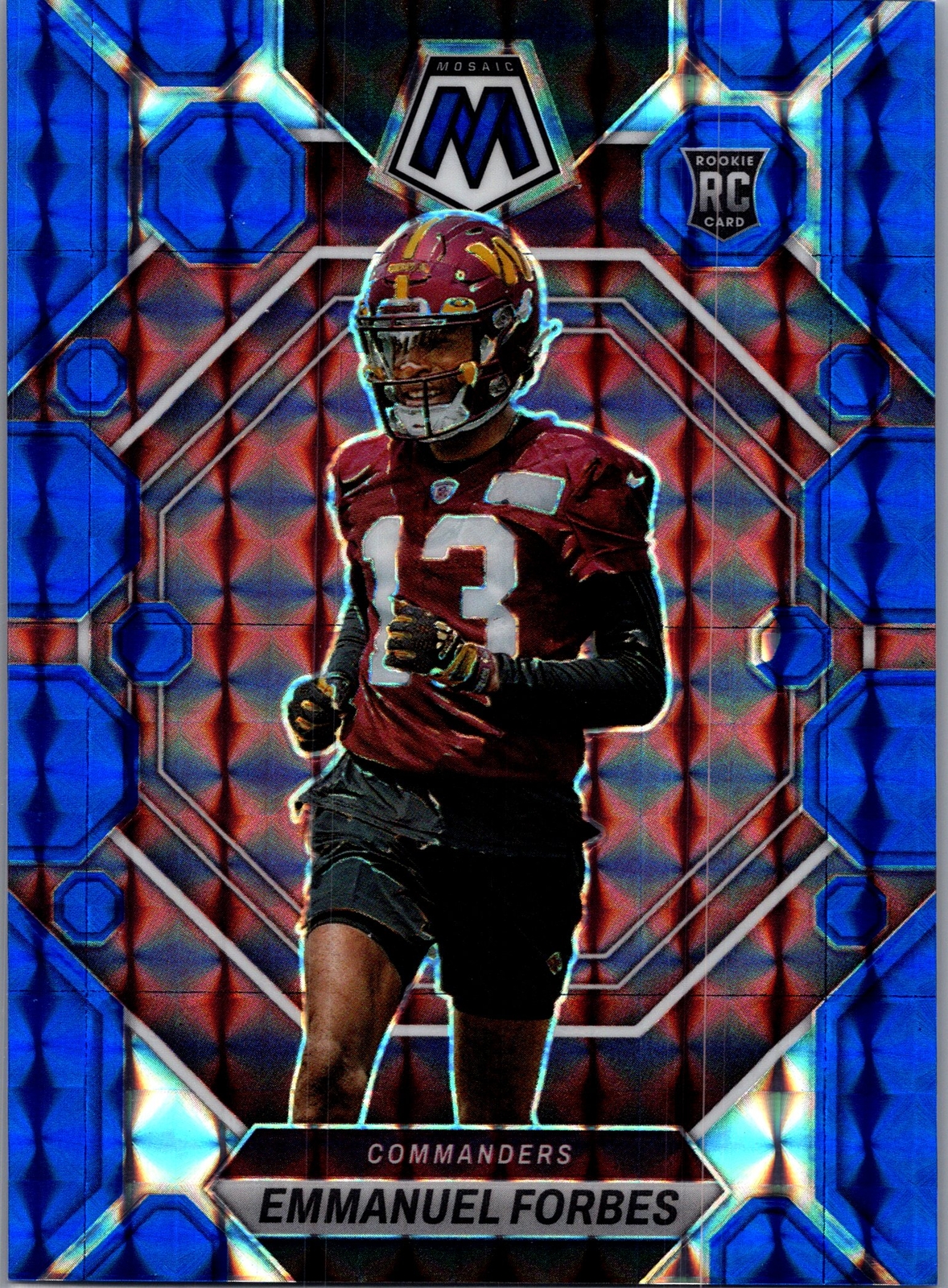 2023 Panini Mosaic #319 Emmanuel Forbes Blue Mosaic #/99