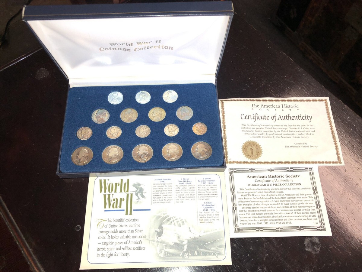 American Historic WORLD WAR II - 17 Piece Coin Piece