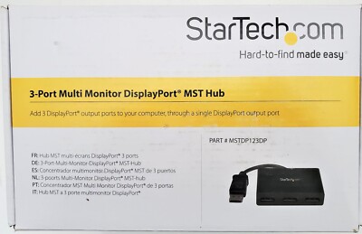 StarTech.com 3-Port Multi Monitor DisplayPort MST Hub - MSTDP123DP