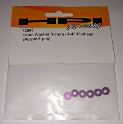 HPI Racing RC 72063 Cone Washer 3.0mm / 4-40 Flathead purple 6 pcs | eBay