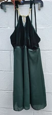 Vintage Green Velvet Dress Aspeed Small Jewel neck XS Y2K 90s Cocktail Prom