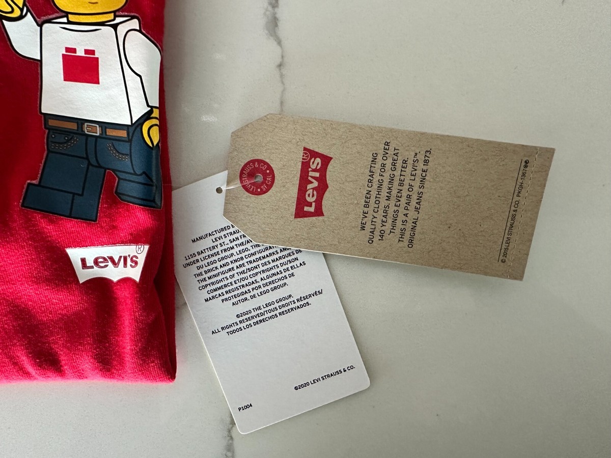 LEGO Levi's Tee T-shirt Crew Neck Short Sleeve Red 13-15yrs XL