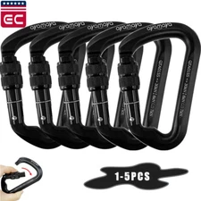 30KN Heavy Duty Screwgate Locking Carabiner D-Ring Clip Hook for Climbing Caving