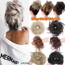 X-LARGE Messy Bun Hairpiece Scrunchie Updo Wrap Hair Extension Real as Human Bun
