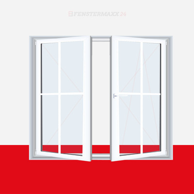 Sprossenfenster Typ 4 Felder Weiss 2 Flg Stulp Kunststofffenster 18mm Kreuzspros Ebay