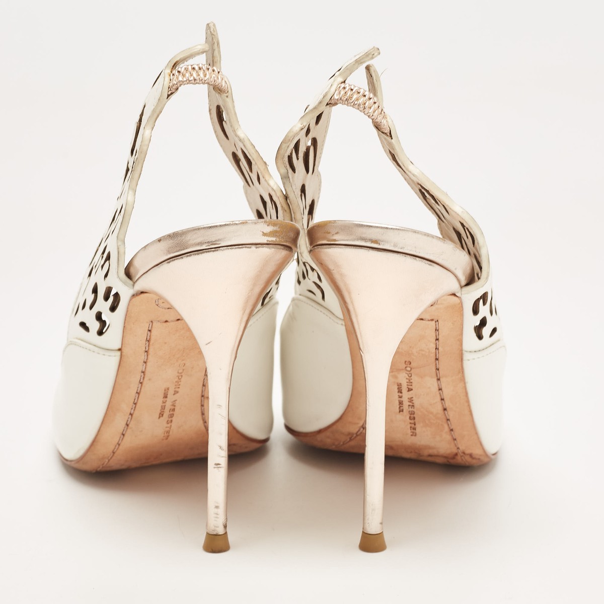 Sophia Webster White Leather Angelo Pointed Toe Slingback Sophia Webster White Leather Angelo Pointed Toe Slingback