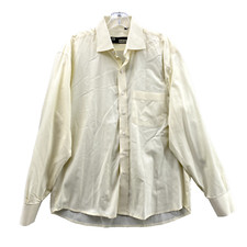 Vintage Gucci Dress Shirt Men 16.5 Yellow Office Corpcore 90's Minimalist Career