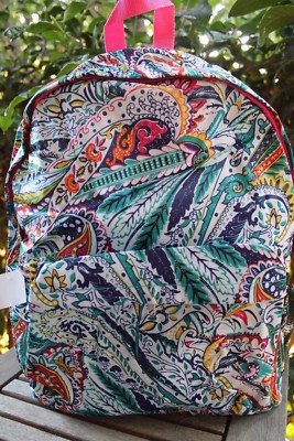 Full Size Paisley Floral BACKPACK School Campus Book Bag Travel Tote Pouch NEW