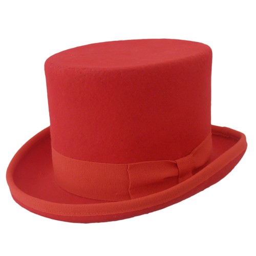 Cappello a cilindro in feltro di lana rosso | eBay